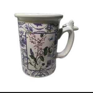 Hallmark Butterfly Handle Coffee Tea Mug Cup Houston Harvest Blue & White